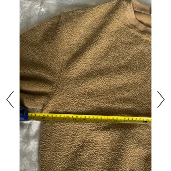 Good American Tan Sherpa Boyfriend Sweater size 2 (S-M) oversized - Picture 5 of 9